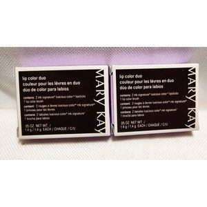 Lot 2 Mary Kay Lip Color Duo Mirrored Compact w/Brush Garnet Gold/ Bronze Amber